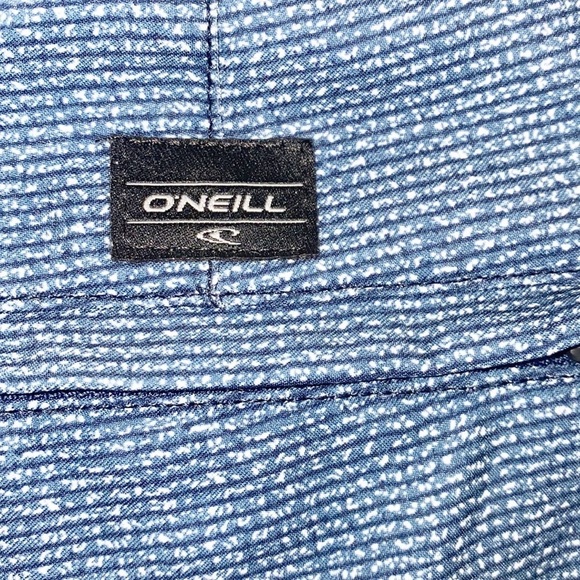 O'neill Hybrid Blue Striped Colorblock Size 40 Swim Trunks Board Shorts - Picture 9 of 16